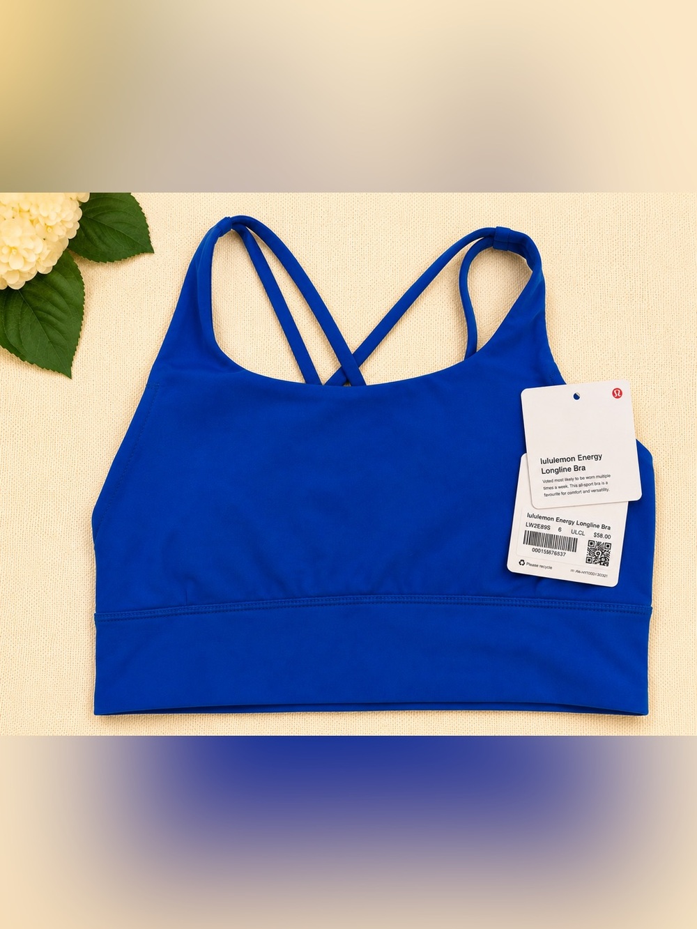 Lululemon Energy Longline Bra – Galactic Cobalt– Size 6 – Like New